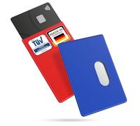 BE-HOLD 2 Fundas de protección RFID de la Marca, Fundas de protección para Tarjetas bancarias, protegerte del Robo de Datos, Rojo Azul, 2 Stück, Clásico