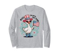 Be in Awe RIZZ 'EM with TISM Patriotismo Duck Goose Mom Manga Larga