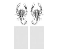 Be In Your Mind 1 par coche 3D escorpión etiqueta engomada de metal impermeable antioxidante coche cuerpo decorativo decoración insignia emblema para motocicleta automotriz aleación de zinc plata