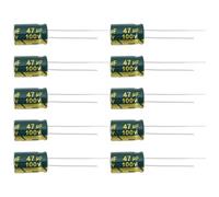 Be In Your Mind 10 Condensadores Electrolíticos de Aluminio de Alta Frecuencia Radial de 47uF 100V Y 105 °C ±20% Adecuados para Piezas de Reparación de Juegos Monitores LCD de TV 8x12mm