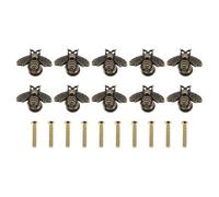 Be In Your Mind 10pcs Pomos de Metal con Forma de Abeja 29,8x17,9x12,9mm con Tornillos Tiradores de Metal para Armarios Tocadores Cajones Armarios Color Bronce