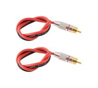 Be In Your Mind 2 cables de audio RCA macho a cable desnudo de 14 AWG, cable de silicona de 30 cm para altavoz, amplificador, TV, reproductor de DVD/CD