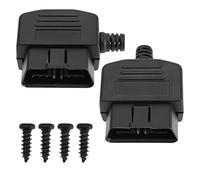 Be In Your Mind 2 conectores OBD2 macho de 16 pines con tornillos ABS OBD2 16 - conector de aguja adaptador de herramienta de diagnóstico accesorios de coche