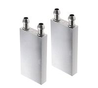 Be In Your Mind 2 Piezas Bloque de Refrigeración por Agua de Aluminio 40x80x12mm para Sistema de Disipador de Calor Enfriador de Agua CPU Gráficos Radiador Disipador de Calor con Boquilla de 9mm