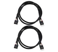 Be In Your Mind 2 Piezas Cable de Extensión de Encabezado USB 2.0 Macho de 9 Pines A Hembra de 9 Pines Cable de Encabezado Interno de La Placa Base para Puertos USB Tarjetas de La Placa Base 51,5 Cm