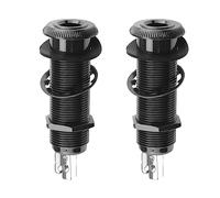 Be In Your Mind 2 Piezas Conector de Barril Estéreo de 6,35mm con 4 Pines para Bajo de Guitarra Conector de Barril de 1/4" conectores de Entrada Y Salida de Cilindro Cobre Negro