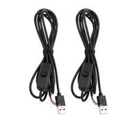 Be In Your Mind 2 Piezas Conector USB 2.0 LED Macho A Cable Conector de Cable Desnudo de 2 Pines Cable de Extensión de Alimentación de 2 M 22 AWG para Tira de Luz LED Lámpara Negra