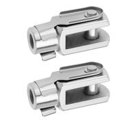 Be In Your Mind 2 piezas de rosca M8 x 1,25 de 42 mm de longitud, cilindro de aire, horquilla de extremo de horquilla, junta de yugo con pasador de resorte, conector en Y de acero chapado en zinc para