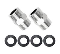 Be In Your Mind 2 Piezas Extensores de Manguera de Ducha de 2/1 Pulgadas Conector de Manguera de Ducha A Manguera de Ducha con 4 Arandelas Adaptador de Extensión de Manguera de Ducha