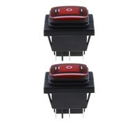 Be In Your Mind 2 Piezas Interruptor Basculante Luz LED Roja 3 Posiciones Encendido-Apagado-Encendido 6 Pines 16A 250V/20A 125V Interruptor de Reinicio Impermeable para Coche Motocicleta Barco
