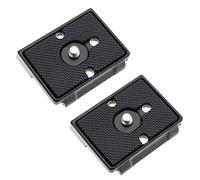 Be In Your Mind 2 Piezas Placa de Liberación Rápida con Tornillo de 1/4 Pulgada Compatible con Manfrotto 200PL 128RC 141RC 222 Montaje de Trípode de Liberación Rápida de Aleación de Aluminio