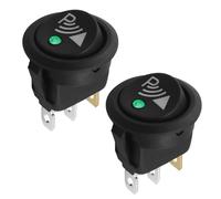Be In Your Mind 2 unidades de 3 pines luminados Roud con luz verde interruptor de estacionamiento sensor compatible con modificación de coche barco 23 x 25 mm, negro
