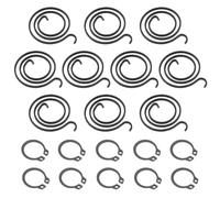 Be In Your Mind 20 piezas Kit de reparación para resorte de picaporte 2,5 vueltas Bobina de 2 mm de grosor Bobinas de 27,5 mm de diámetro Clips de 1 mm Kit de picaporte DIY con revestimiento negro