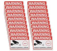 Be In Your Mind 20 Piezas Pegatina de Videovigilancia de Advertencia 7,4x5,2 Cm Señal de Videovigilancia Pegatina para Puertas de Vidrio Persianas Interiores Versión en Inglés