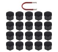 Be In Your Mind 20 Piezas Tapas de Tuercas de Rueda Negras Cubiertas de Pernos de Cubo Protectores hexagonales de 21mm con Herramienta de extracción Compatible con Range Rover Evoque Ducato