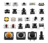 Be In Your Mind 260 piezas Micro Momentary Tact Switch Kit surtido de interruptores táctiles 26 valores 4 pin/3 pin/2 pines para equipo de audio de televisión, grabadoras de video QC-26V
