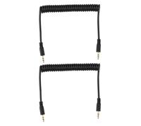 Be In Your Mind 2pcs Cable Auxiliar de Audio TRS de 2,5mm Cable de Extensión de Audio Estéreo de 3 Polos para Videocámara Cámara Control Remoto de Videocámara Auriculares 90cm (Macho A Macho)