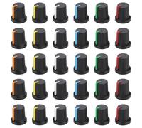 Be In Your Mind 30PCS Perillas Control Potenciómetro 6 Mm con Orificio Eje Moleteado 15,5 X 15 Mm para Equipos Audio Amplificador Radio Coche Blanco/rojo/naranja/azul/verde/amarillo