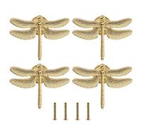 Be In Your Mind 4 Piezas Pomos de Libélula con Forma única de Libélula Tiradores Decorativos con Tornillos de Montaje Accesorios para Muebles Armario Cajón Aparador Color Dorado