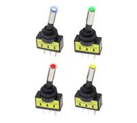 Be In Your Mind 4 Uds Interruptor de Palanca Interruptor de Palanca LED para Coche Interruptor Basculante de Palanca Automática Interruptor de Palanca ON-Off ASW-15D Interruptor de Palanca