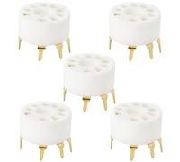 Be In Your Mind 5 Piezas de 9 Pines para Tubo Electrónico Base de PCB Zócalo de Cerámica Chapado en Oro Compatible con 12AX7 12AT7 12AU7 Zócalo de Clavija de Tubo de Protección de Tubo de Vacío