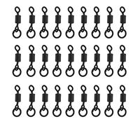 Be In Your Mind 50 unidades 4# anzuelos de pesca remolino flexible anillo remolino carpa aparejos de acero carrete pesca accesorios de pesca de carpa 20 mm de longitud