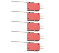 Be In Your Mind 5PCS Interruptores Límite Micro Actuador 3 Terminales con Palanca Bisagra Larga 16A 250V SPDT Interruptor Mecánico V-163-1C25 Aplicaciones Control Industrial Equipos Electrónicos