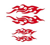 Be In Your Mind 8PCS Pegatinas Reflectantes de Llama Gráficos de Llama Pegatina Lateral para Carrocería de Coche Calcomanía Deportiva de Carreras de Llama Decoración Autoadhesiva 29cm 12cm Rojo