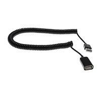 Be In Your Mind Cable Adaptador USB 2,0 A Macho A Hembra en Espiral de 3M Cable de Extensión Telescópico de Resorte para Carga Y Transmisión de Datos