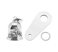 Be In Your Mind Campana guardiana de la buena suerte para motocicleta, de acero inoxidable, con percha, accesorios de motocicleta, regalo para motociclistas, plata, 36 x 26 mm
