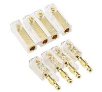 Be In Your Mind Conectores banana de 4 vías, 4 mm/4,5 mm, 4 vías, conector de cable de 4 vías, poste de unión para altavoz de coche, conectores macho y hembra para cable de 6 mm², sección transversal
