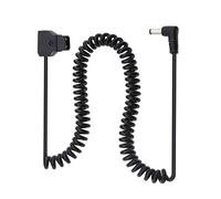 Be In Your Mind D-TAP - Cable de alimentación de resorte en espiral de 2 pines macho a CC 5,5 x 2,1 mm, conector en ángulo recto, 50 cm, para cámara digital BMCC BMPCC 4K, color negro