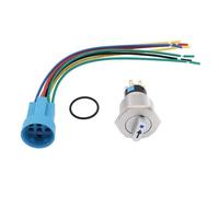 Be In Your Mind Juego de Interruptores Giratorios de 22 Mm (7/8") de 3 Posiciones 12 V/24 V CC con Enclavamiento DPDT Color Azul