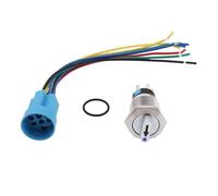 Be In Your Mind Juego de Interruptores Giratorios de 3 Posiciones de 19 Mm (3/4") 12 V/24 V CC con Enclavamiento DPDT Color Azul