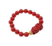 Be In Your Mind Pulsera de Cinabrio Rojo Feng Shui Pulsera Pixiu Que Atrae la Suerte Y la Elasticidad Regalo de Taliman para Hombres Y Mujeres