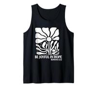 Be Joyful In Hope Boho Floral Flowers Verso de la Biblia Cristiano Camiseta sin Mangas