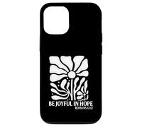 Be Joyful In Hope Boho Floral Flowers Verso de la Biblia Cristiano Carcasa para iPhone 12/12 Pro
