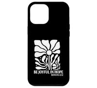 Be Joyful In Hope Boho Floral Flowers Verso de la Biblia Cristiano Carcasa para iPhone 12 Pro Max