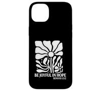 Be Joyful In Hope Boho Floral Flowers Verso de la Biblia Cristiano Carcasa para iPhone 14 Plus