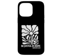 Be Joyful In Hope Boho Floral Flowers Verso de la Biblia Cristiano Carcasa para iPhone 14 Pro Max