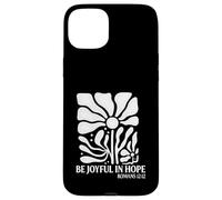 Be Joyful In Hope Boho Floral Flowers Verso de la Biblia Cristiano Carcasa para iPhone 15 Plus