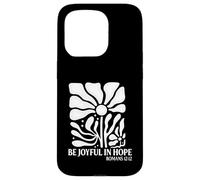 Be Joyful In Hope Boho Floral Flowers Verso de la Biblia Cristiano Carcasa para iPhone 15 Pro