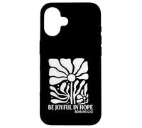 Be Joyful In Hope Boho Floral Flowers Verso de la Biblia Cristiano Carcasa para iPhone 16