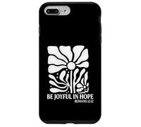 Be Joyful In Hope Boho Floral Flowers Verso de la Biblia Cristiano Carcasa para iPhone 7 Plus/8 Plus