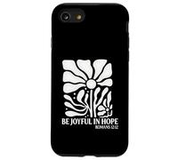 Be Joyful In Hope Boho Floral Flowers Verso de la Biblia Cristiano Carcasa para iPhone SE (2020) / 7 / 8