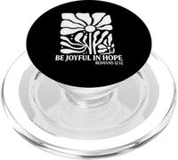 Be Joyful In Hope Boho Floral Flowers Verso de la Biblia Cristiano PopSockets PopGrip para MagSafe