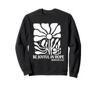 Be Joyful In Hope Boho Floral Flowers Verso de la Biblia Cristiano Sudadera