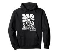 Be Joyful In Hope Boho Floral Flowers Verso de la Biblia Cristiano Sudadera con Capucha