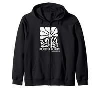 Be Joyful In Hope Boho Floral Flowers Verso de la Biblia Cristiano Sudadera con Capucha