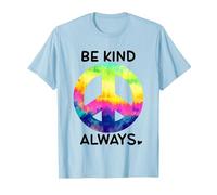 Be Kind Always Shirt,Tie Dye Peace Sign Rainbow Kindness Camiseta, Hombre, Azul Bebé, L